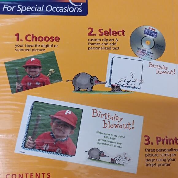 2 New In Package Kodak Inkjet Picture‎ Kit For Special Occasions 60 Glossy Cards - Picture 12 of 14
